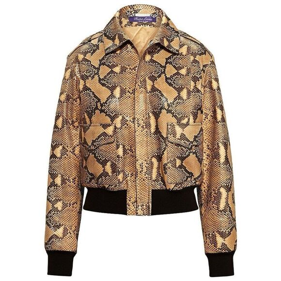 Ralph Lauren 2021 Pre-Fall Collection Lyle Python Skin Bomber Jacket - Picture 5 of 17